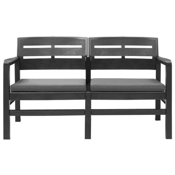Shop Vidaxl 2 Seater Garden Bench With Cushions 52 4 Plastic