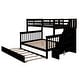preview thumbnail 5 of 25, Maximized Space Twin over Full Bunk Bed with Twin size Trundle, Storage and Guard Rail for Bedroom, Dorm, for Adults, Espresso