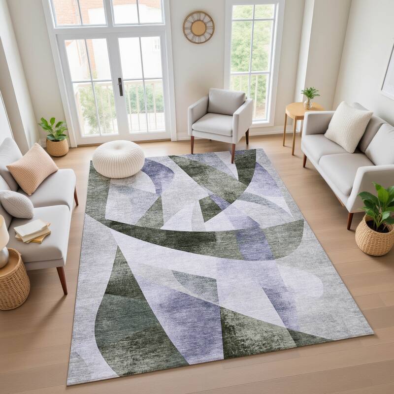 Premium Washable Super Soft Abstract Contemporary Mayfield Rug