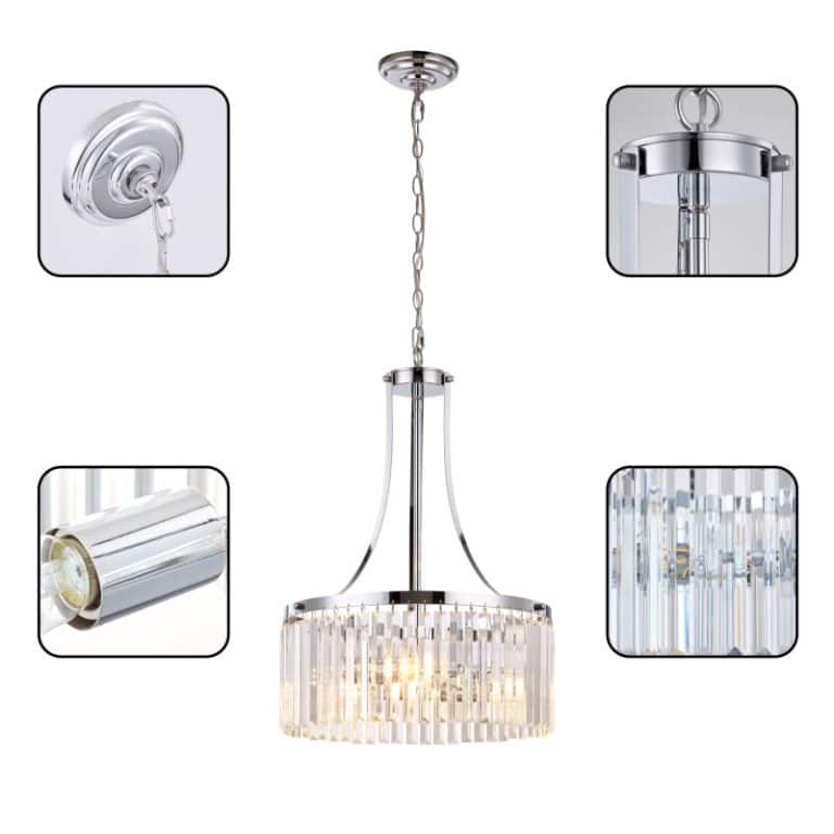 Catalina 3 Light Crystal Foyer Chandelier Pendant Light