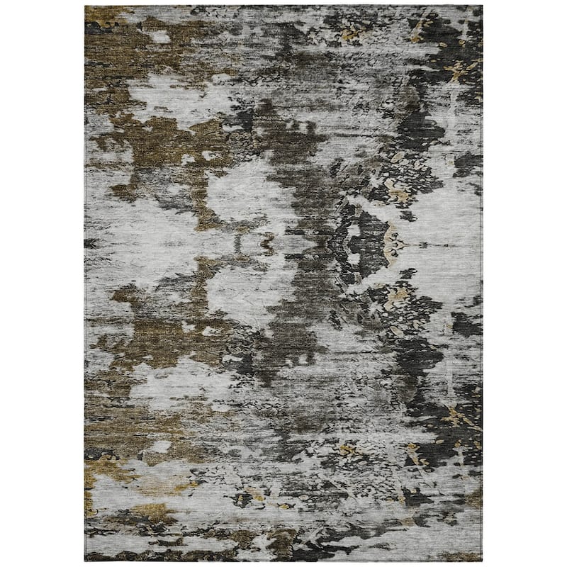 HomeRoots Abstract Transitional Rectangle Outdoor Rug