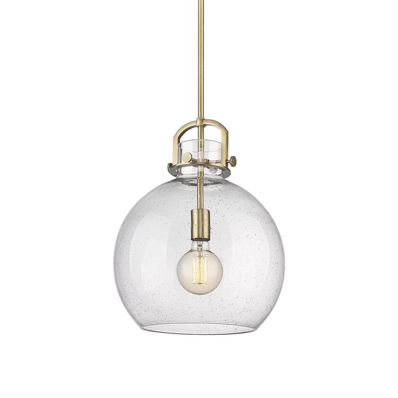 Innovations Lighting 410-1SL-20-14 Newton Sphere Pendant Newton Sphere - Brushed Brass / Seedy