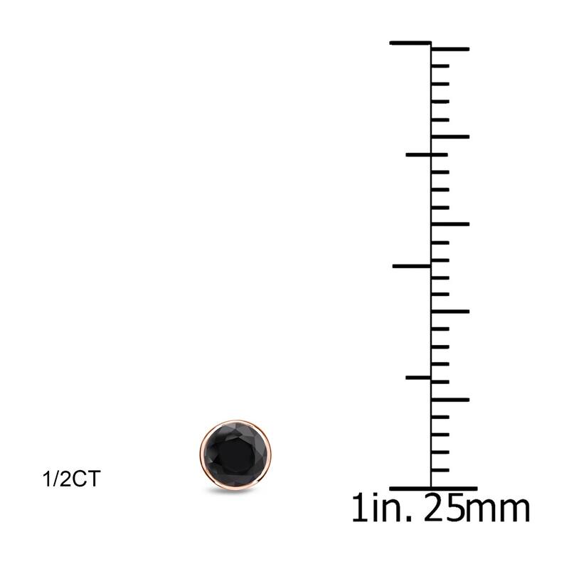 Auriya 1/2 to 4ctw Black Diamond Stud Earrings 14k Rose Gold Bezel-set - 0.50ctw