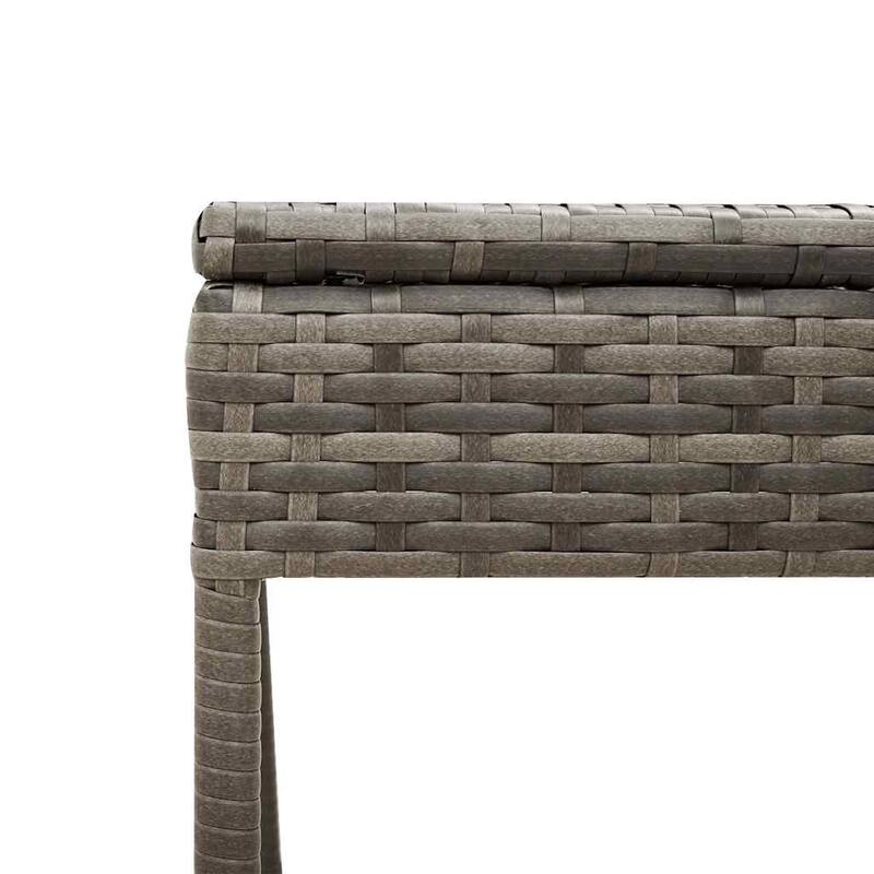 vidaXL Sun Lounger with Table and Cushion Outdoor Poly Rattan Brown/Gray/Black