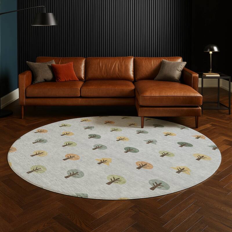 Machine Washable Indoor/ Outdoor Modern Mulvane Chantille Rug