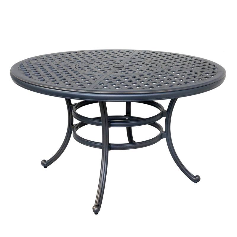 Ventura Cast Aluminum 5 Piece Round Dining Set with 4 Arm Chairs