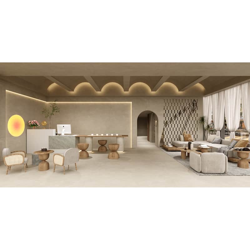 White and Marble Reception Desk with Computer Surface and 4 Shelves