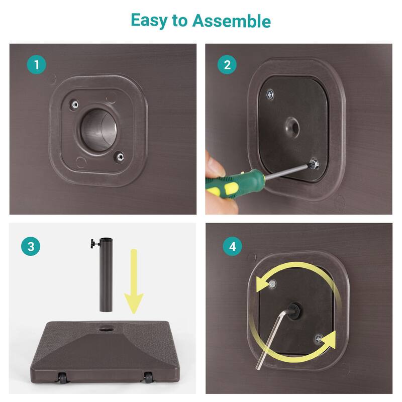 BONOSUKI 57-90lb Patio HDPE Plastic Free Standing Umbrella Base,Black