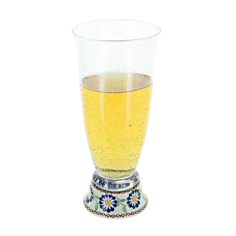 Blue Rose Polish Pottery P002 Manufaktura Beer Glass - Peach Blossom