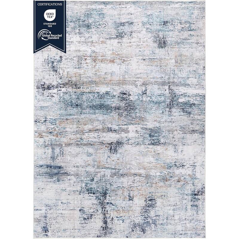 Delara Machine Washable Area Rug, Soft & Durable, Non-Slip Backing, Eco- Friendly GRS certified.