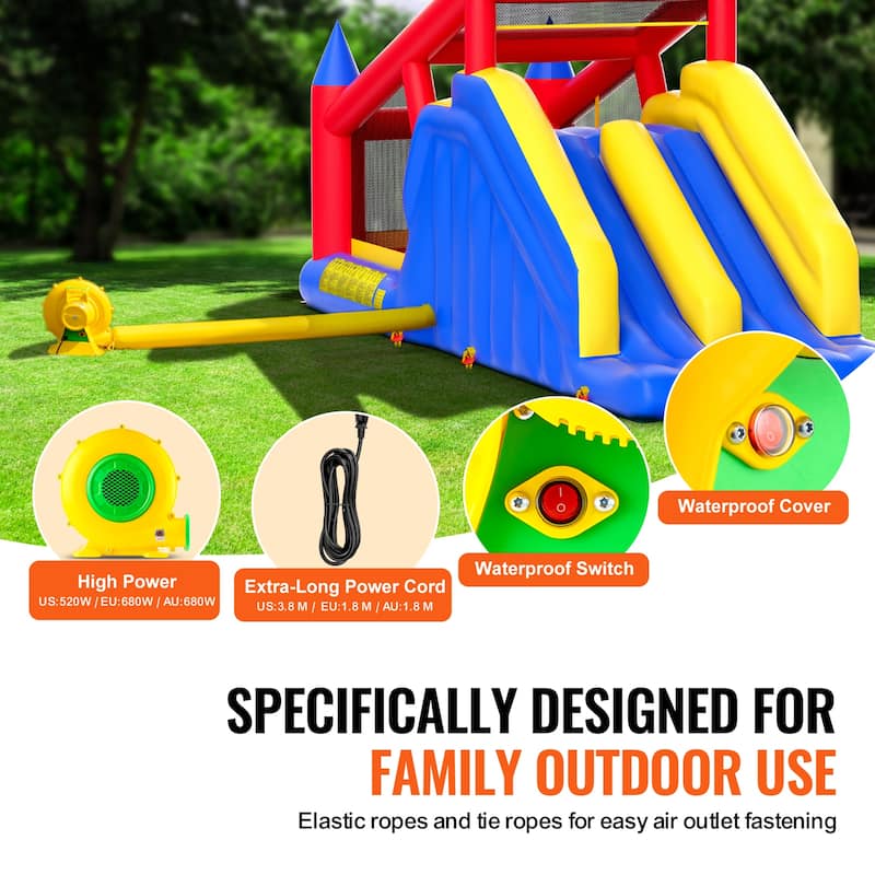 Inflatable Bounce House Family Backyard Bouncy Castle, for Kid Ages