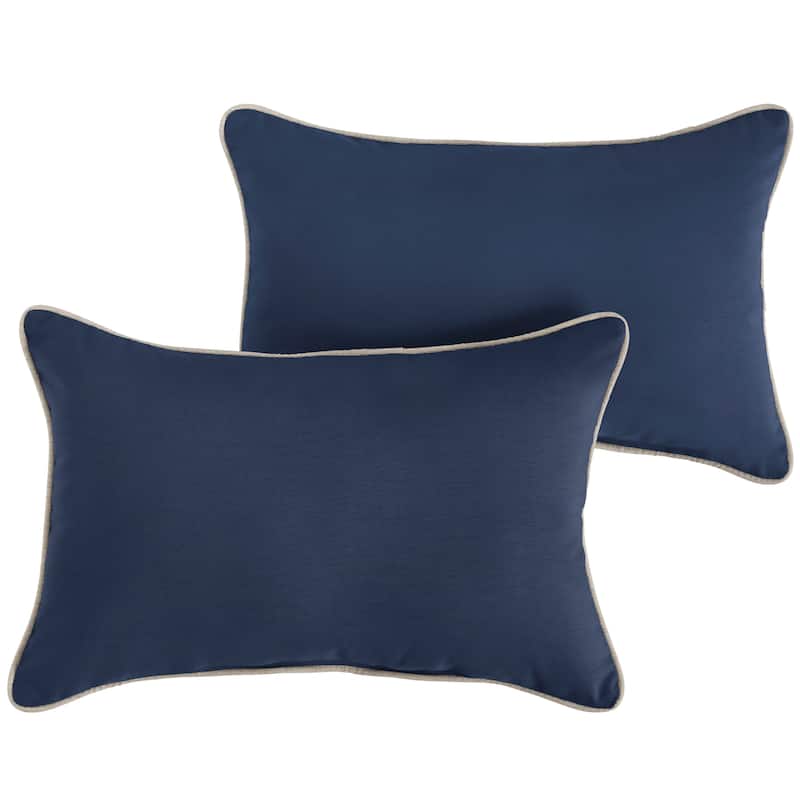Sunbrella Canvas Navy/ Cast Silver Indoor/ Outdoor Pillows (Set of 2)