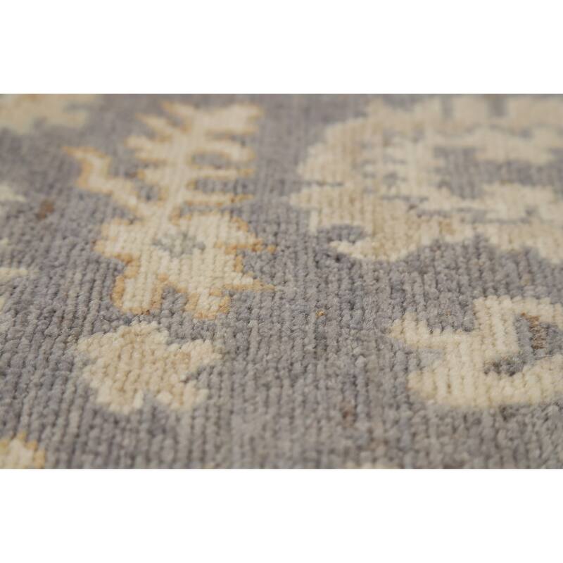Hand Knotted Oriental 100% Wool Carpet Transitional All-Over Greys & Charcoal Oushak Area Rug - 5' 2'' X 3' 2''