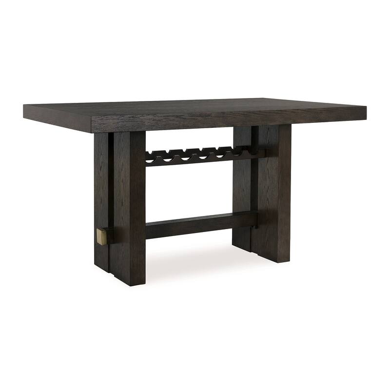 Signature Design by Ashley Burkhaus Dark Brown Rectangular Dining Counter Table - 66"W x 42"D x 36"H