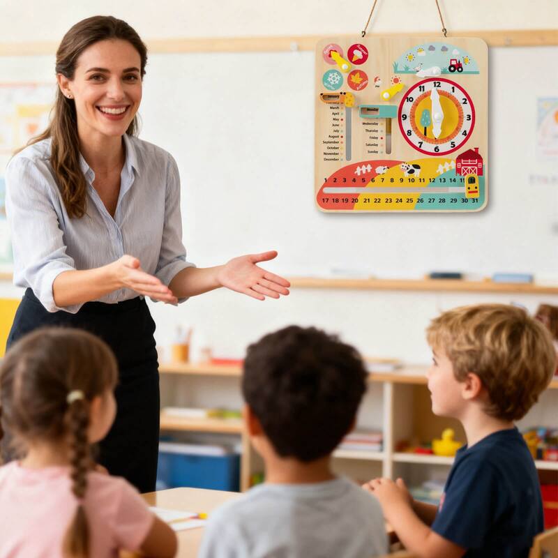 Costway Kids Montessori Educational Learning Toy with Clock, Seasons, - See Details