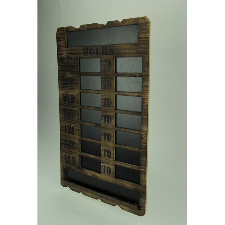 Rustic Wood And Chalkboard Old Store 7 Day Hours Sign
