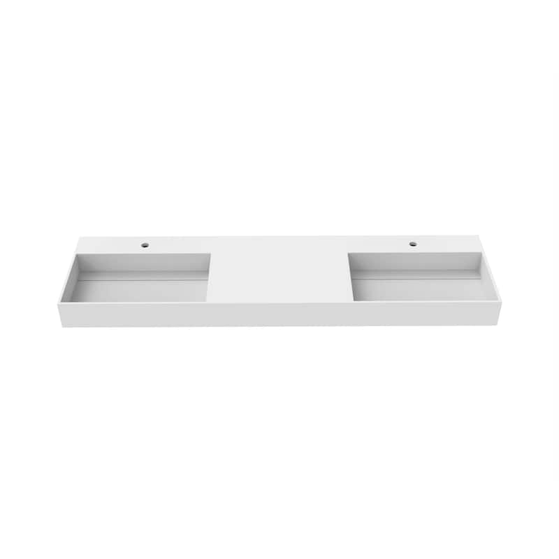 Juniper 72" Solid Surface Bathroom Vanity Top - White