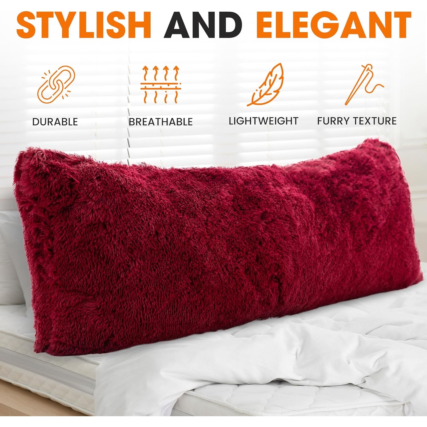 Long furry on sale pillow