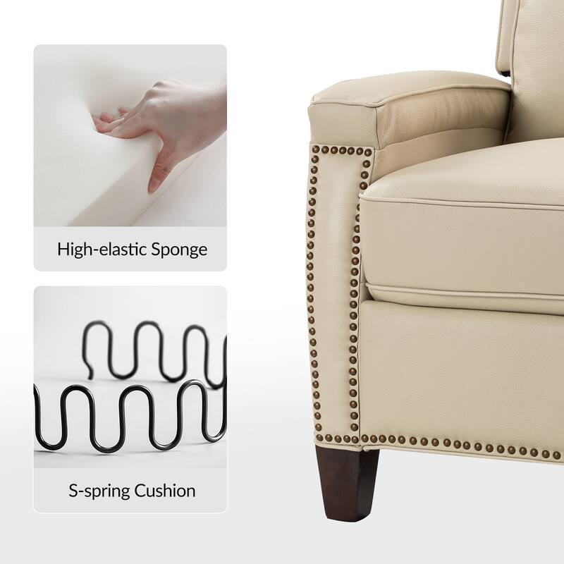 Gaspar Mid-Century Modern Pushback Recliner with Nailhead Trim by HULALA HOME