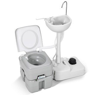 Portable Sink and Toilet 17 L Hand Washing Station & 5.3 Gallon Flush Potty