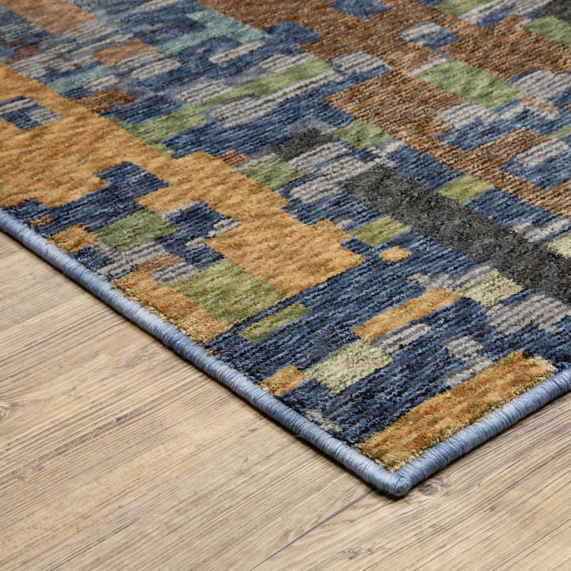 Tobias Abstract Geometric Blue/ Multi Area Rug