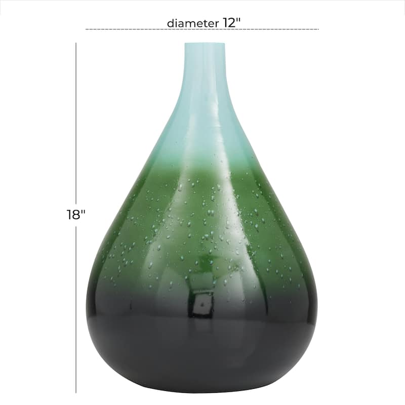 Glass Ombre Decorative Vase - Green - Roche River Decor