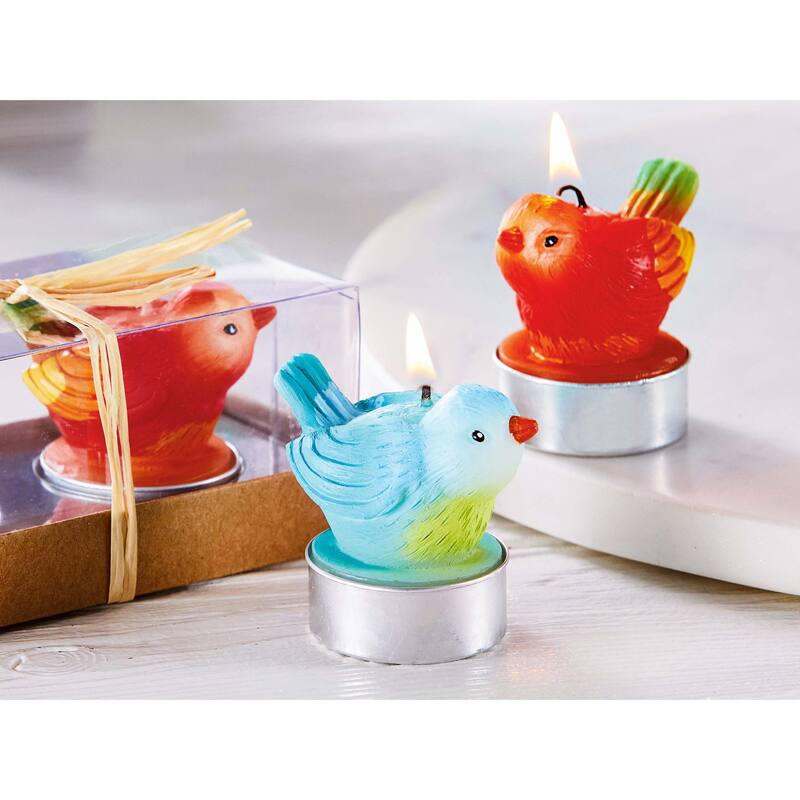 Easter Spring Bright Paraffin Wax Song Birds Shaped Tealight Candle Set of 2 Burn Time 1 hour