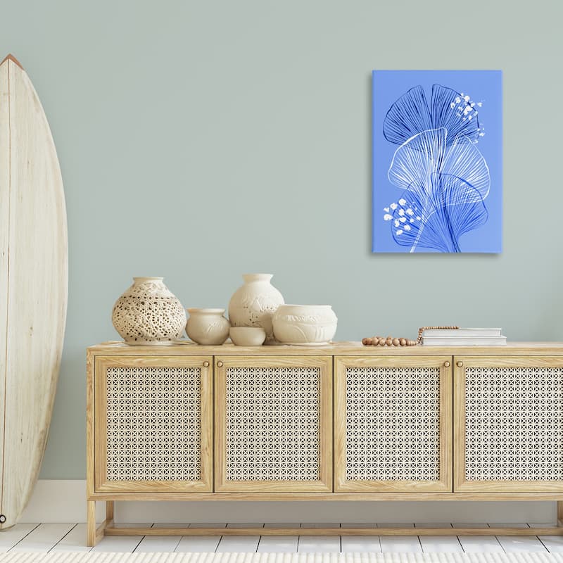 Stupell Layered Blue Gingkoes Canvas Wall Art Design By Martina Pavlova
