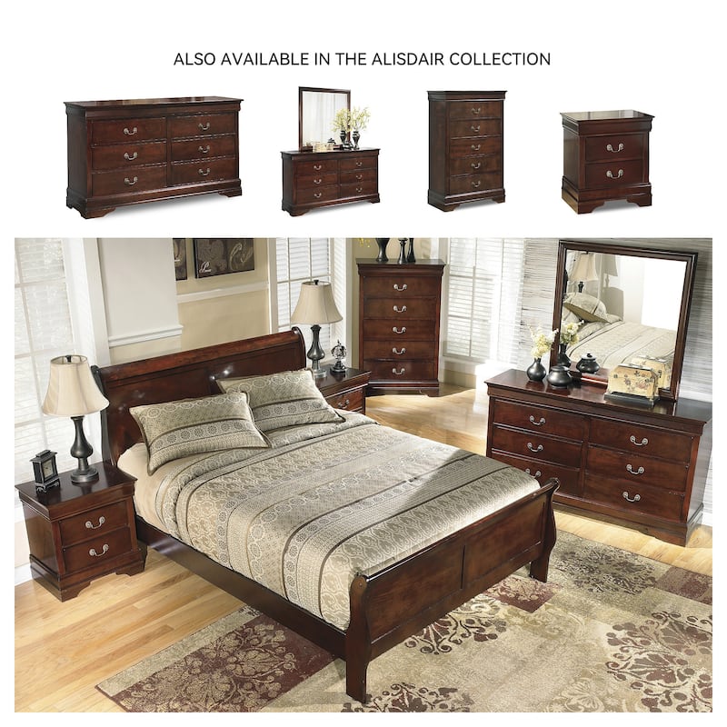 Alisdair Two Drawer Dark Brown Nightstand