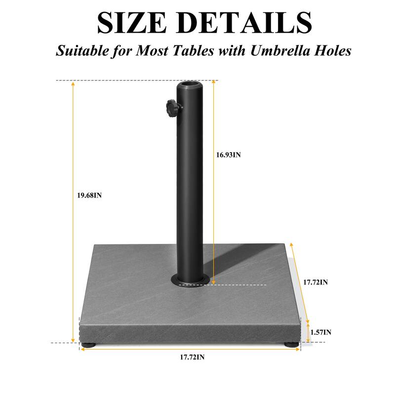 VredHom Outdoor Patio Market Umbrella Square Base Stand
