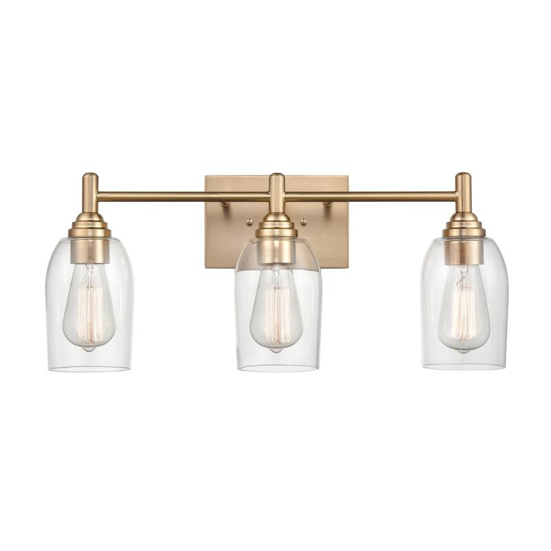 Millennium Lighting Arlett 3 Light Vanity fixture in Multiple Finishes with Clear Glass Shades
