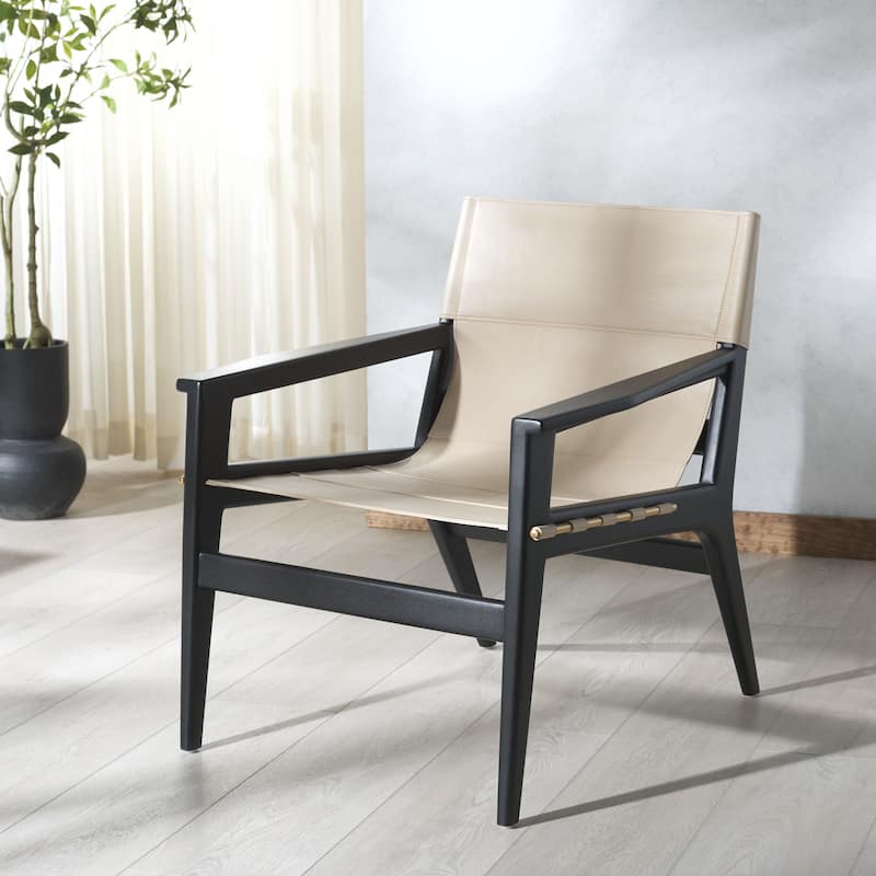 SAFAVIEH Couture Culkin Leather Sling Chair - 29"W x 31"D x 32"H