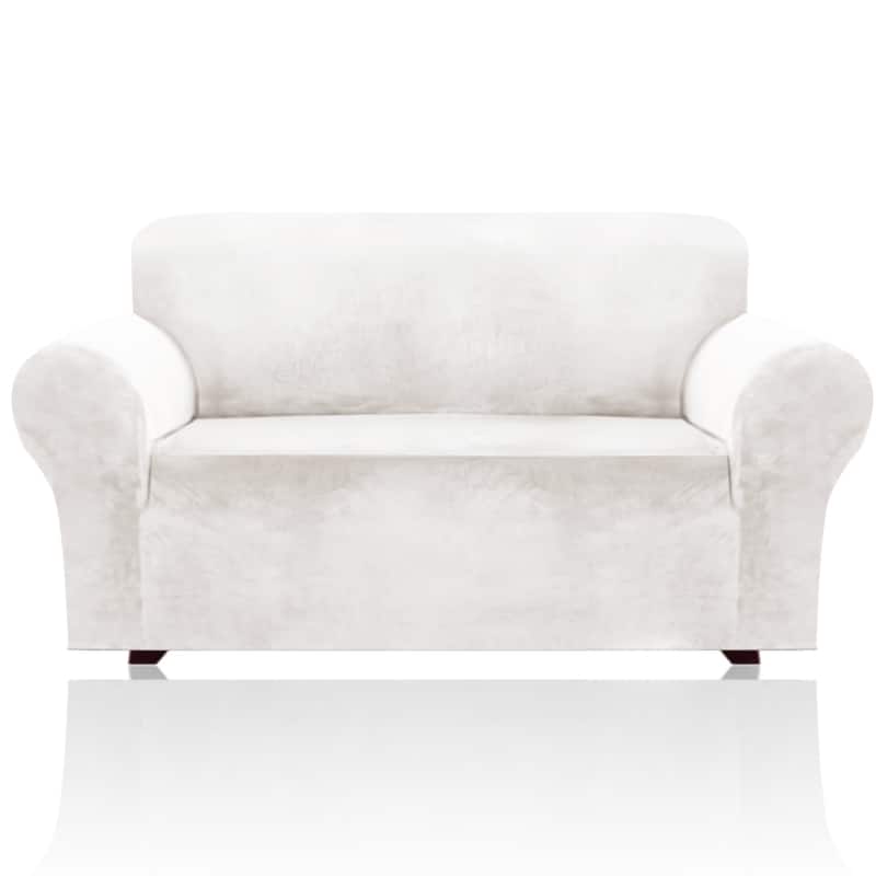 1-Piece Stretch Velvet Plush Sofa Slipcover