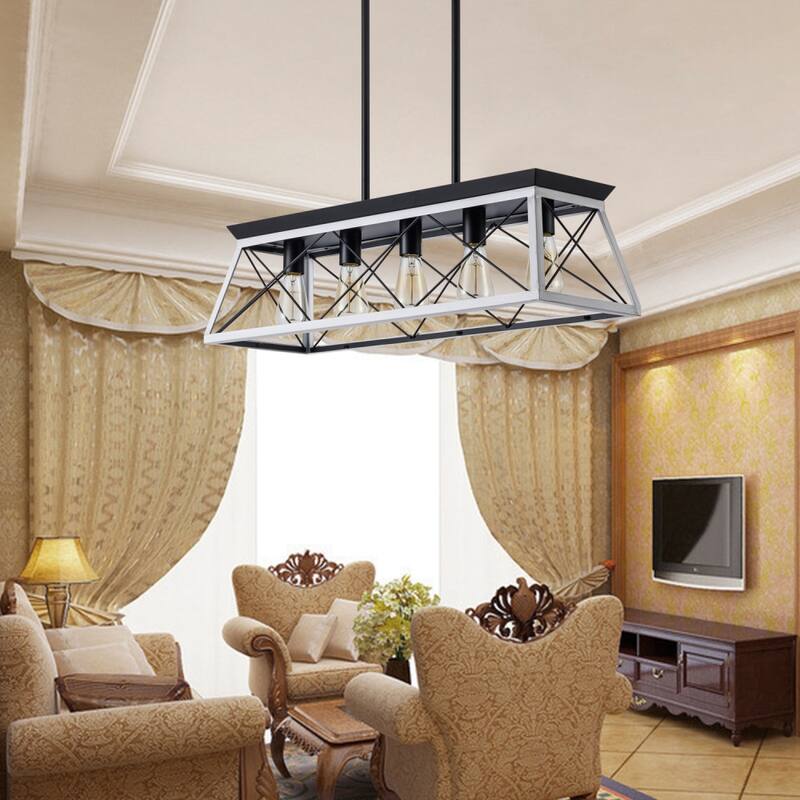 31.5in Dimmable 5-Light Farmhouse Chandeliers For Dining Room No Bulb