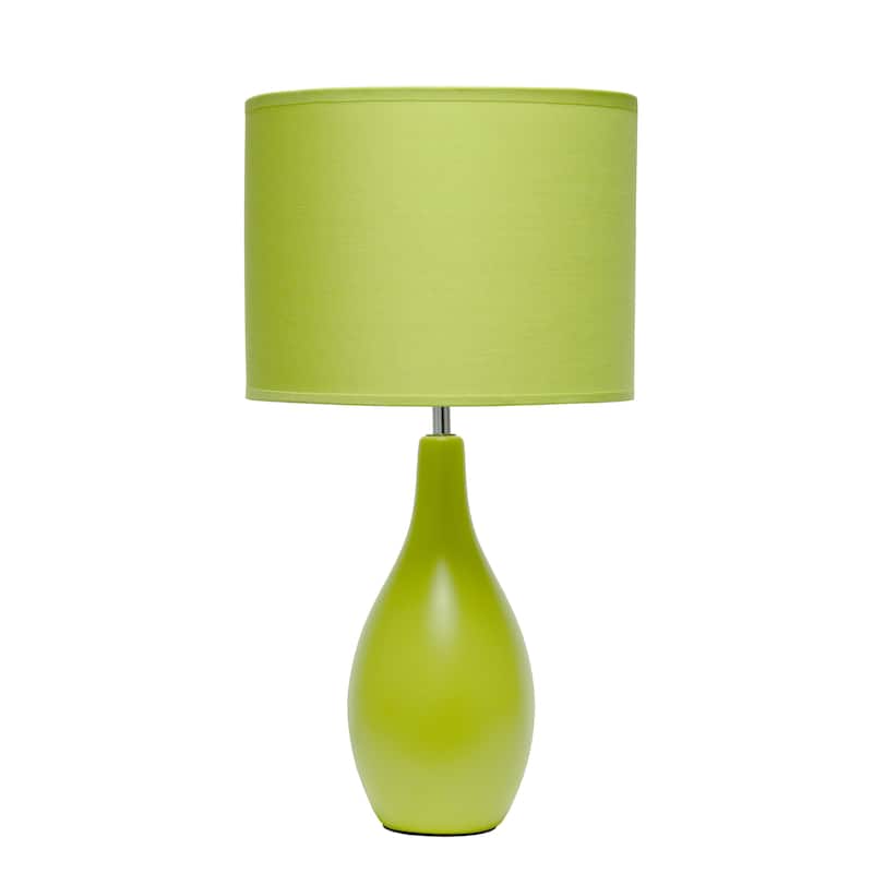 18.11" Standard Dewdrop TableLamp with Matching Fabric Shade - Green