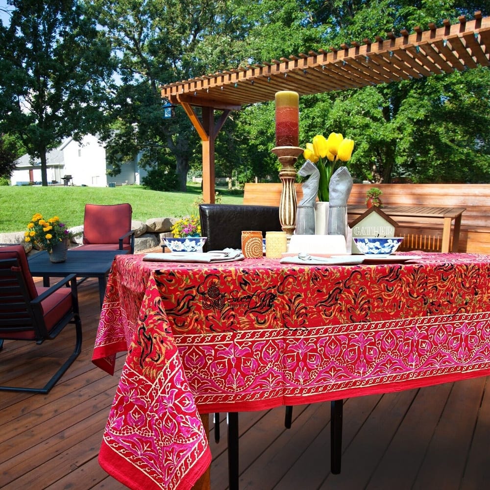 Sanganer Cotton Floral Tablecloth Collection