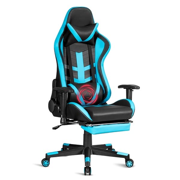 Shop Costway Massage Gaming Chair Reclining Racing Chair High Back
