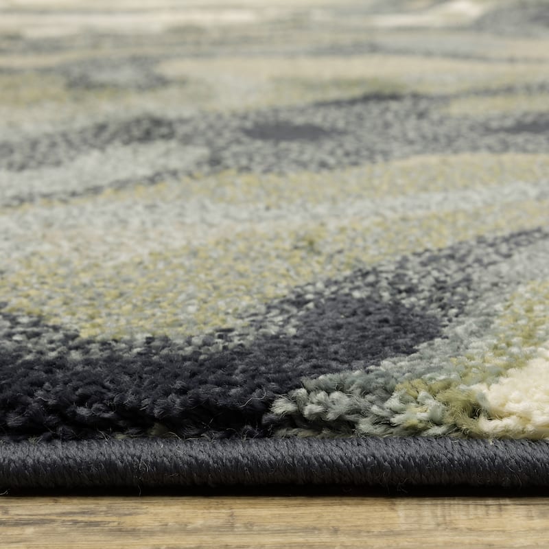 Style Haven Salinas Industrial Abstract Blue/ Sage Indoor Area Rug