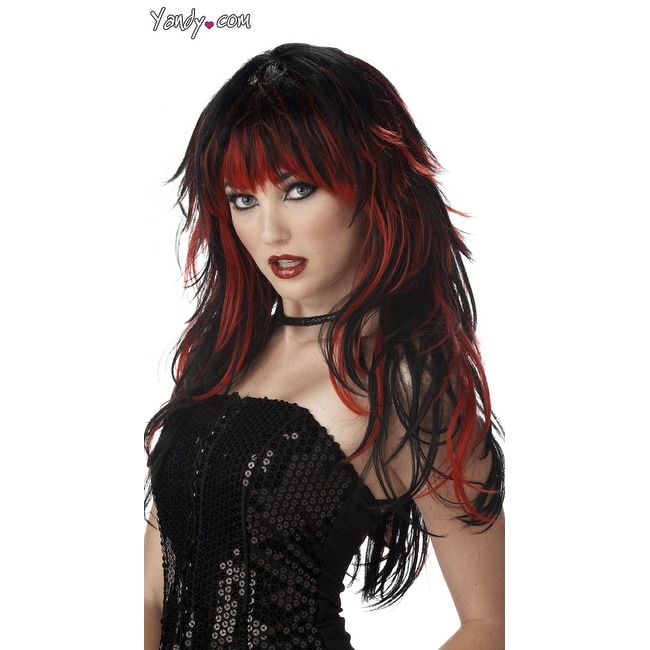 red and black wig
