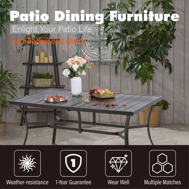 MAISON ARTS 7-piece Patio Dining Set with Textilene Swivel Chairs
