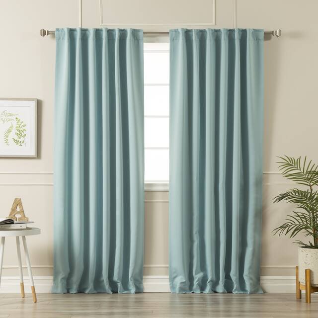 Aurora Home Solid Insulated Thermal Blackout Curtain Panel Pair - 84 - Turquoise