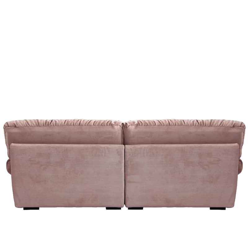89" Suede Sectional Sofa Cloud Shape Couch for Living Room