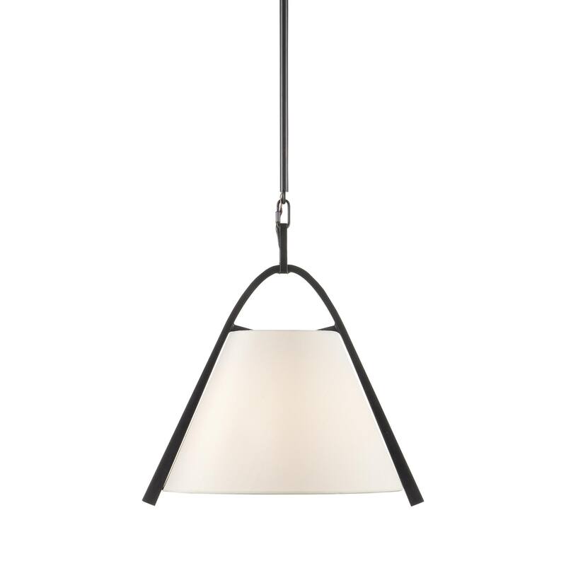 Currey & Company Frey Pendant - 15.25"h x 14.75"w x 12.75"d - 15.25"h x 14.75"w x 12.75"d - Satin Black/Brushed Brown