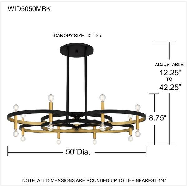 Winsland 8-Light Matte Black Chandelier