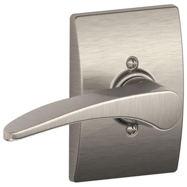 Schlage Manhattan Left Handed Non-Turning One-Sided Dummy Door Lever - Satin Nickel