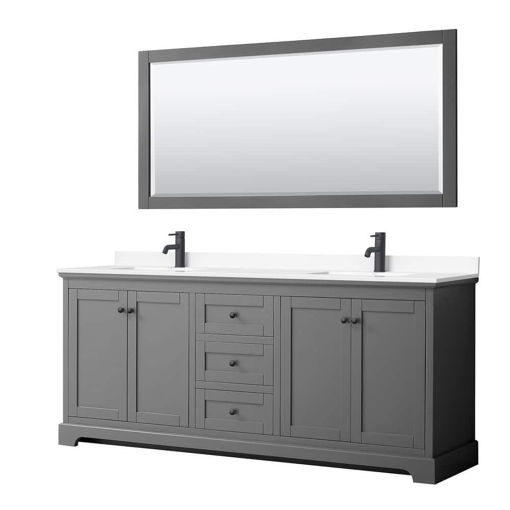 Wyndham Collection Avery 80" Free Standing Double Basin Vanity Set