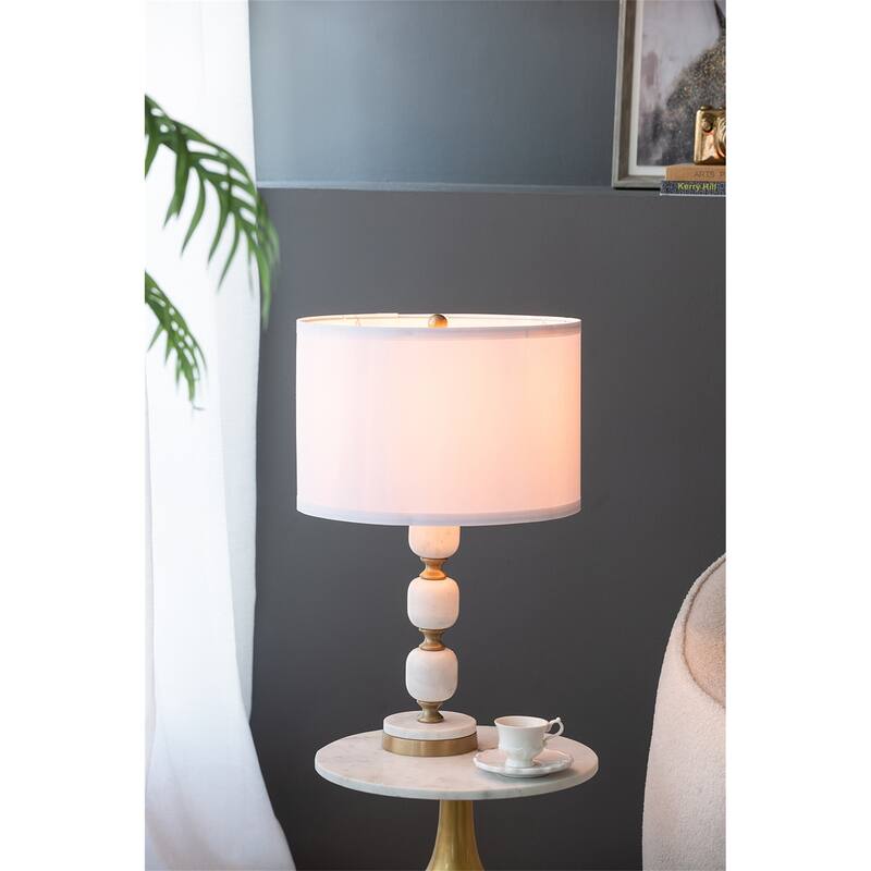 D15x26.5" Table Lamp (Lamp Shade Assembly Required) - White