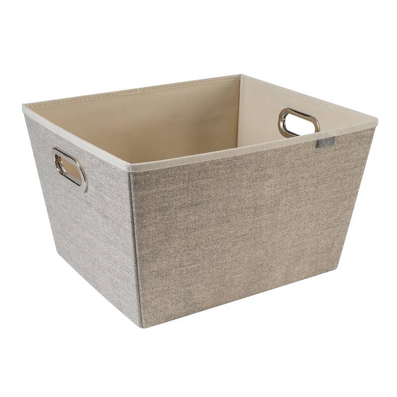 Simplify Large Grommet Storage Bin in Faux Jute - L17"x W14"x H10"