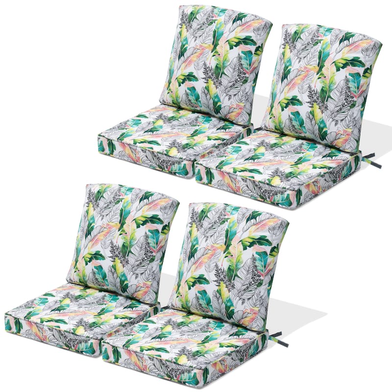 22 x 21 in Patio Premium fabric Outdoor Seat Cushions Set (Seat & Back)