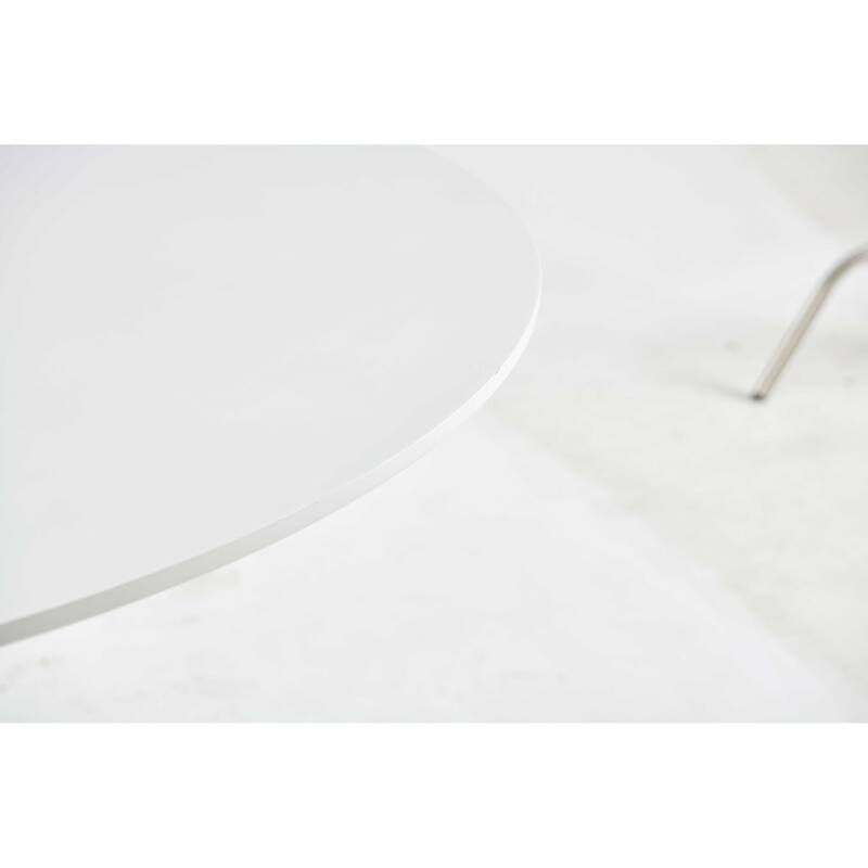 42.1"W Mid-century Round Dining Table with Metal Cross Leg and MDF Top